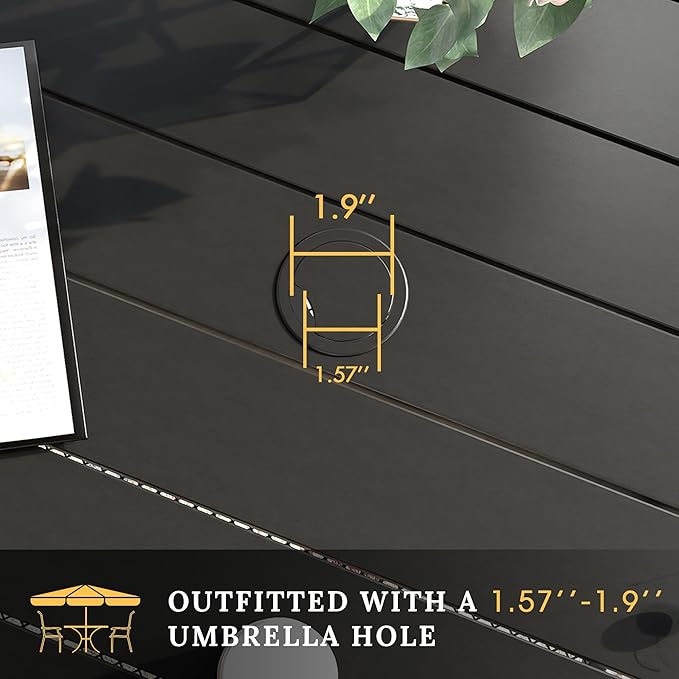 VICLLAX 5 Pieces Patio Dining Set, Outdoor Furniture Set Includes 1 Square - Image 6
