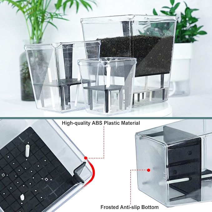 Self Watering Pots Set, 3 Pack 5/4.1/2.7 Inch Self Watering Pot - Image 3