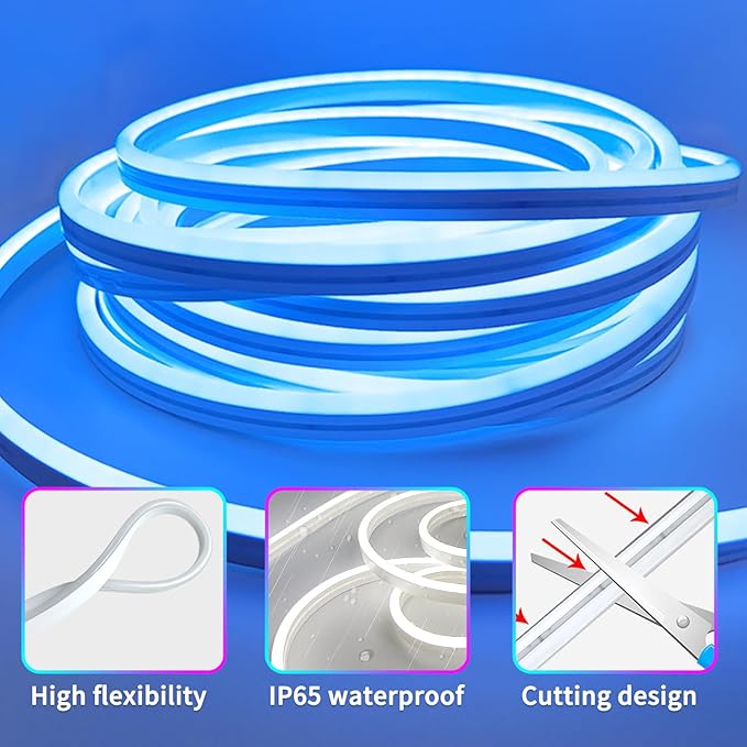 100ft LED neon Lights with Remote APP Control IP65 Waterproof Flexible Neon LED - Image 6