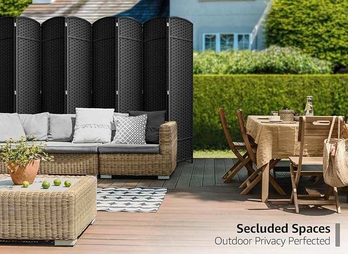 Sorbus 8-Panel Black Room Divider - Image 4