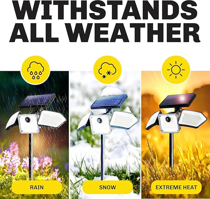 Bionic Flood Light 4 Pk Solar Lights Outdoor Waterproof, Ultra Bright 89 LEDs - Image 5