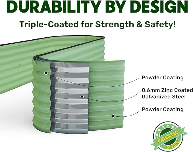 9-in-1 Galvanized Steel Raised Garden Bed // 8×2×1.5 ft Modular Planter - Image 5
