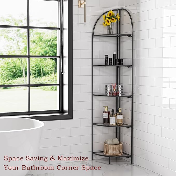 Crofy Foldable 5 Tier Corner Shelf, Metal Corner Plant Stand - Image 6