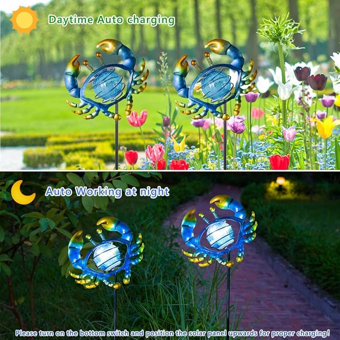 Outdoor Garden Solar Lights, Crab Outdoor Figurine Lights - Image 5