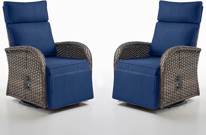 Belord Swivel Outdoor Recliner Chair Set of 2 by Belord