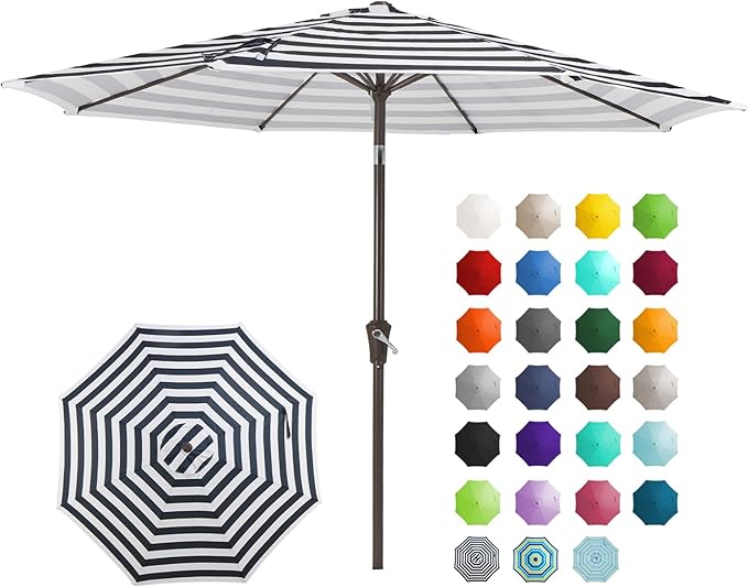 JEAREY 9FT Outdoor Patio Umbrella Outdoor Table Umbrella by JEAREYOutdoorsCollection