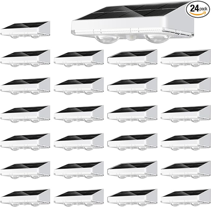 NIORSUN Solar Fence Lights, 24 Pack Solars Deck Light, Warm White Color by NIORSUN