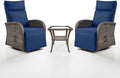 Belord Dual-Adjust Swivel Outdoor Recliner Chair Set of 3 by Belord