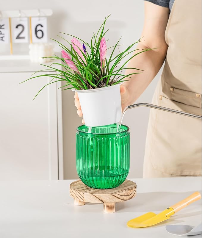 Melphoe Self Watering Pots for Indoor Plants Planter, 4.7 Inch 2 Pack Planters - Image 5