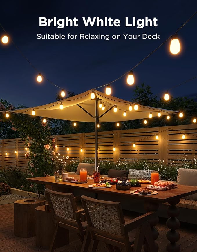 Govee S14 Bulb Outdoor String Lights 2, 144ft RGBIC Smart Warm White Outdoor - Image 3