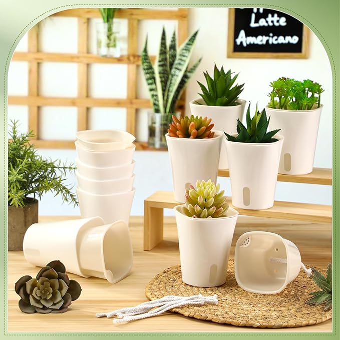 10 Pcs 3.74 Inch Self Watering Pots Self Watering Planters - Image 4