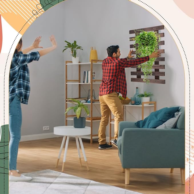 Weysat 4 Pcs Wall Planter Wooden Orchid Hanging Planter - Image 6