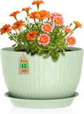 12 Inch Large Plant Pots for Indoor or Outdoor Plants, Wide Water Ripples by WSMKSZ