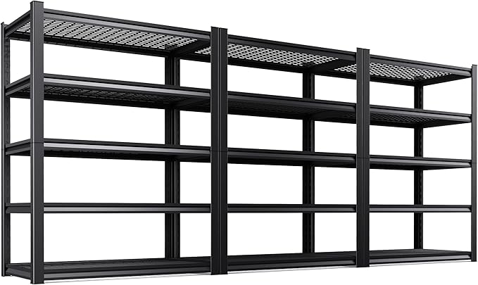 Set of 3 71"H Garage Shelving-3000LBS 5 Tier Storage Shelves, Adjustable Heavy by Unknown