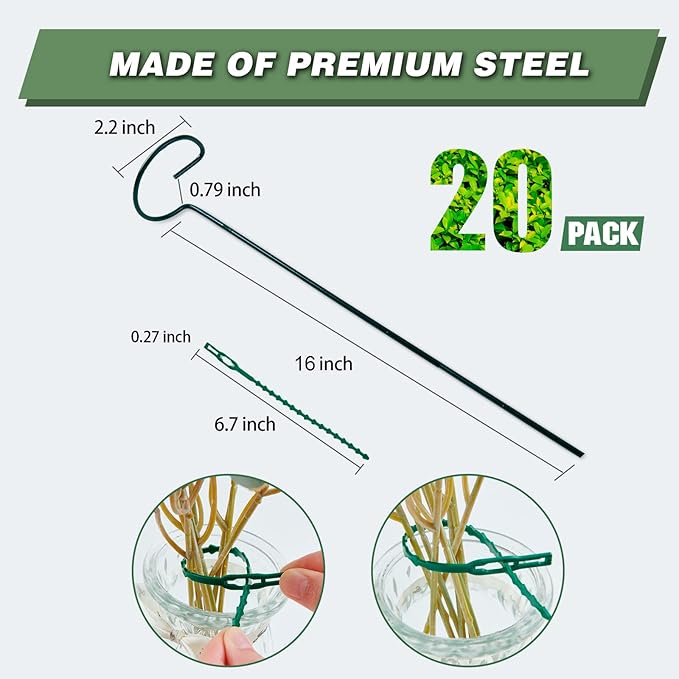 Joyhalo 20 Pack Plant Stakes, 16 Inch Plant Support Stakes, Flower Stakes - Image 3