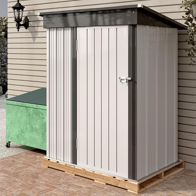 Greesum Metal Outdoor Storage Shed 5FT x 3FT, Steel Utility Tool Shed Storage - Image 2