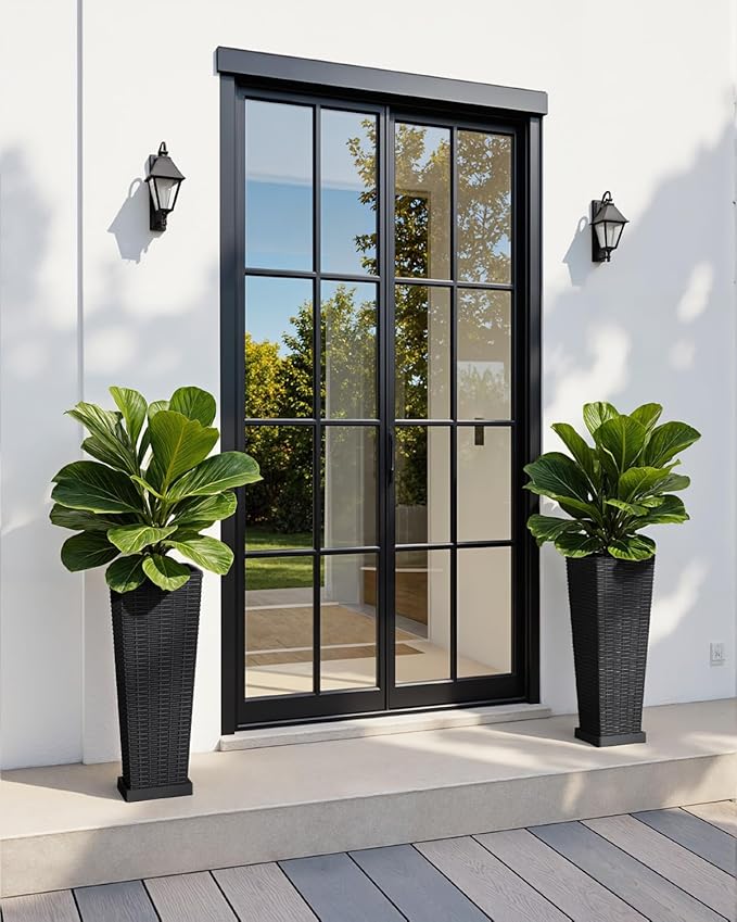 Greesum Set of 2 Tall Plastic Planters - Image 6