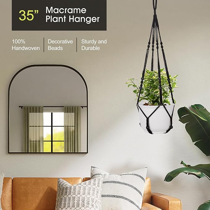 RIFNY Macrame Plant Hanger for 5 to 10 Inch Plant Pots, 35 Inch Indoor Handmade - Image 2
