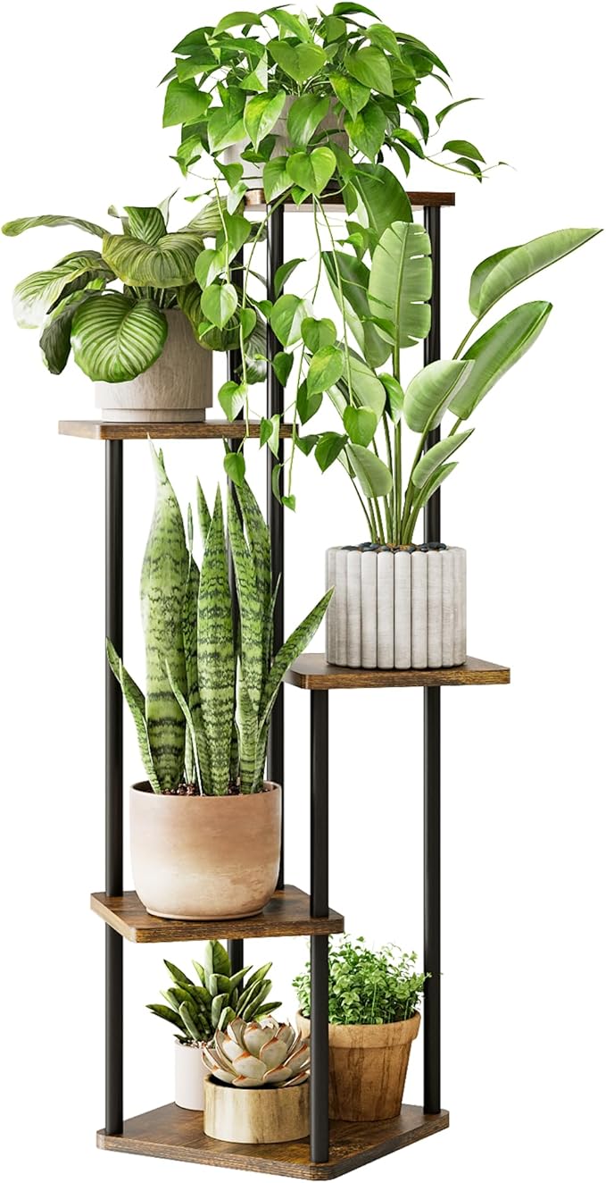 Tall Plant Stand Indoor 5 Tiered Plant Shelf by Gentingbro