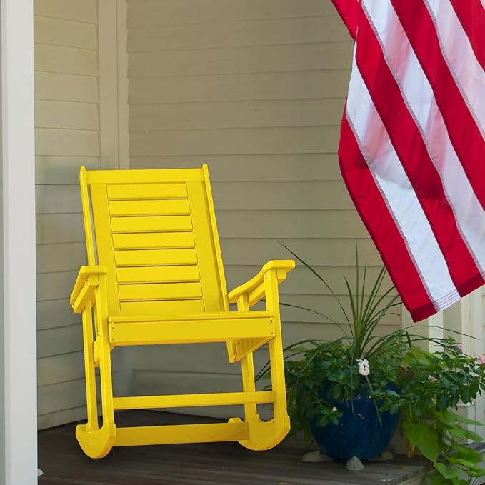 GREENVINES Outdoor Rocking Chairs | Set of 2 | Porch Rocker | HDPE Plastic | - Image 9