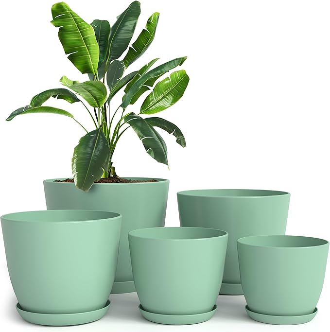 Utopia Home - Plant Pots Indoor - 7/6.6/6/5.3/4.8 Inches Home Decor Flower Pots by UTOPIAHOME