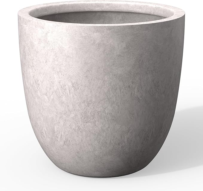 Kante 18 Inch Dia Round Concrete Planter, Indoor Outdoor Large Plant Pot by Kante