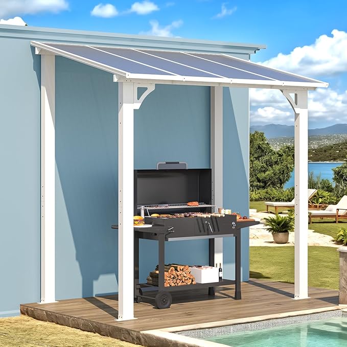 AECOJOY 8' x 5' White Gazebo Outdoor Pergola by AECOJOY