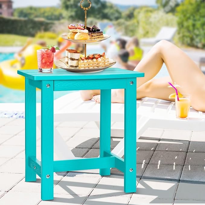 Y&M Outdoor Side Table, HIPS Adirondack Small Single Table, Waterproof Square - Image 2