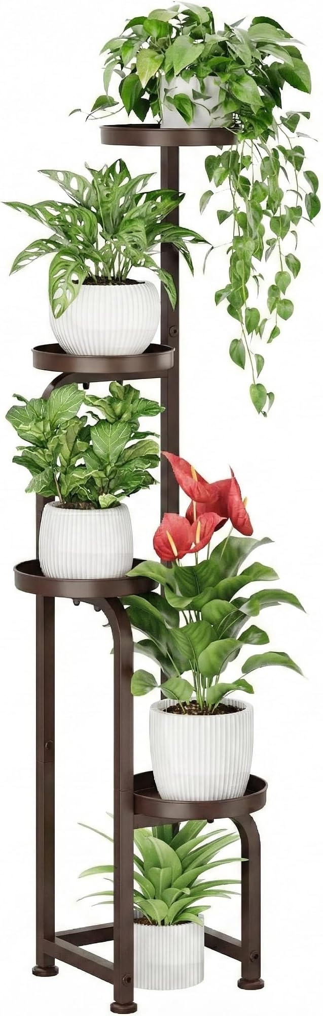 Bamworld Corner Plant Stand Indoor Outdoor, Tall Metal Flower Pot Stands by Bamworld