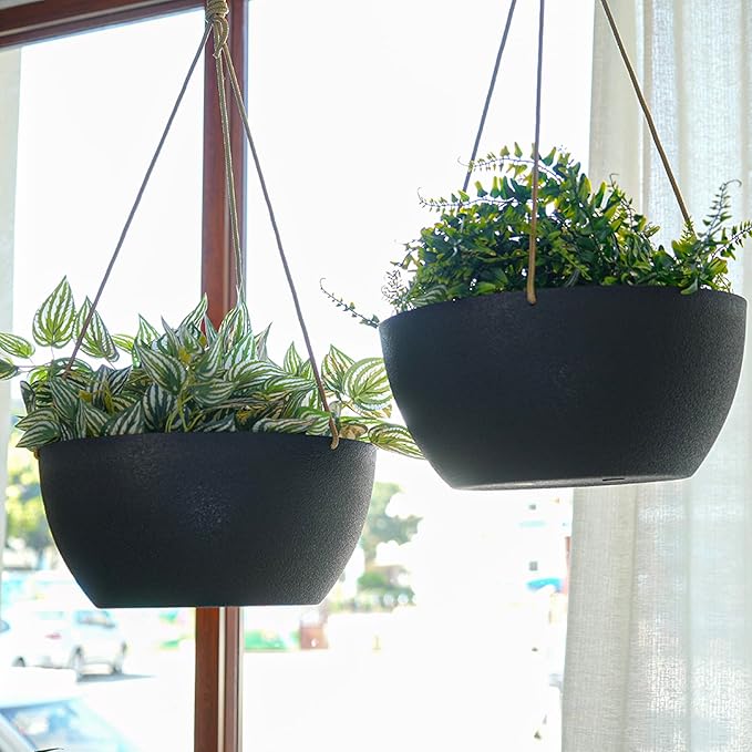 12 Inch 2 Pack Large Hanging Planters - Image 4