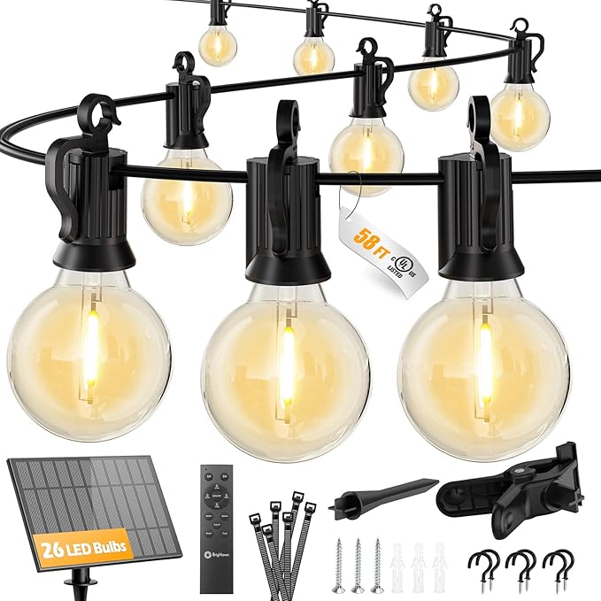 Brightown 58FT Solar String Lights Outdoor by Brightown