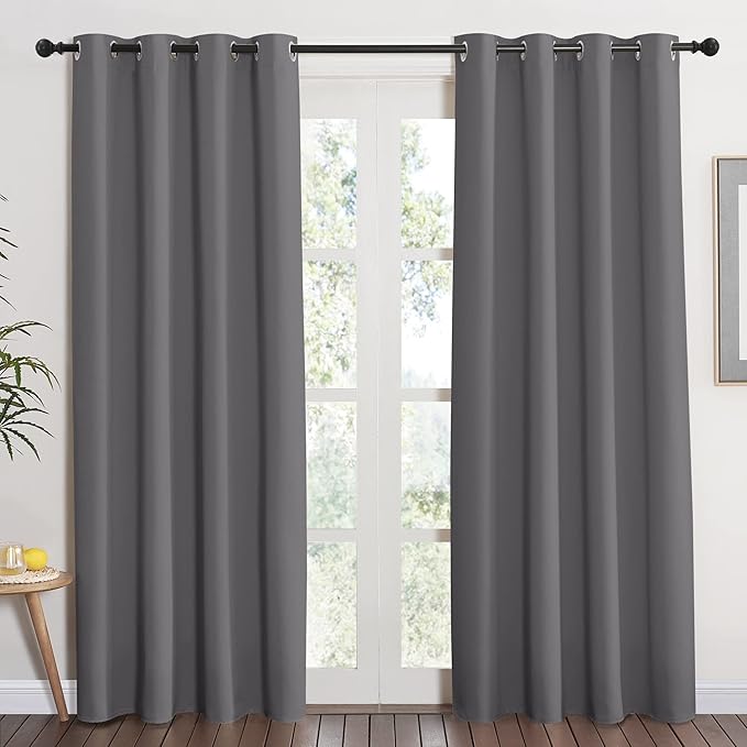 NICETOWN Grey Blackout Curtain 84 inches Long by NICETOWN