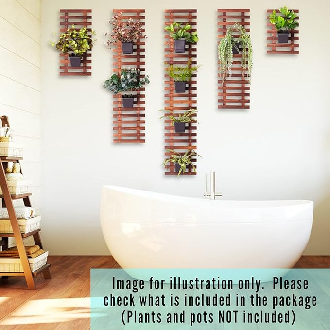 ShopLaLa Wall Planter – Wooden Air Plant Succulent Holder Hanger Indoor Outdoor - Image 9