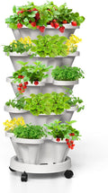Strawberry Vertical Planters 5 Tiered, Stacking Tower Garden, Stackable Herb by Tectsia