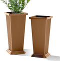 FENCY Set of 2 Tall Planters for Outdoor Plants, 24 Inch Large Tapered Pots by FENCY