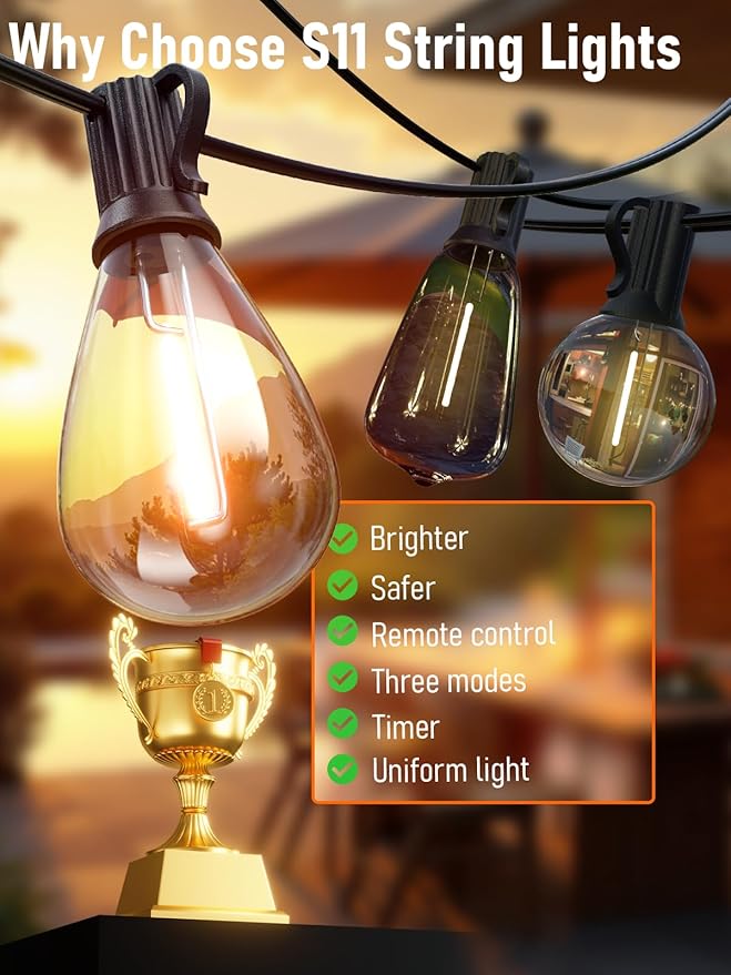 luckystyle 150FT LED Outdoor String Lights - Image 3