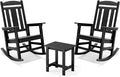 LUE BONA Outdoor Rocking Chairs Set, HDPS Poly Porch Rockers by LUEBONA