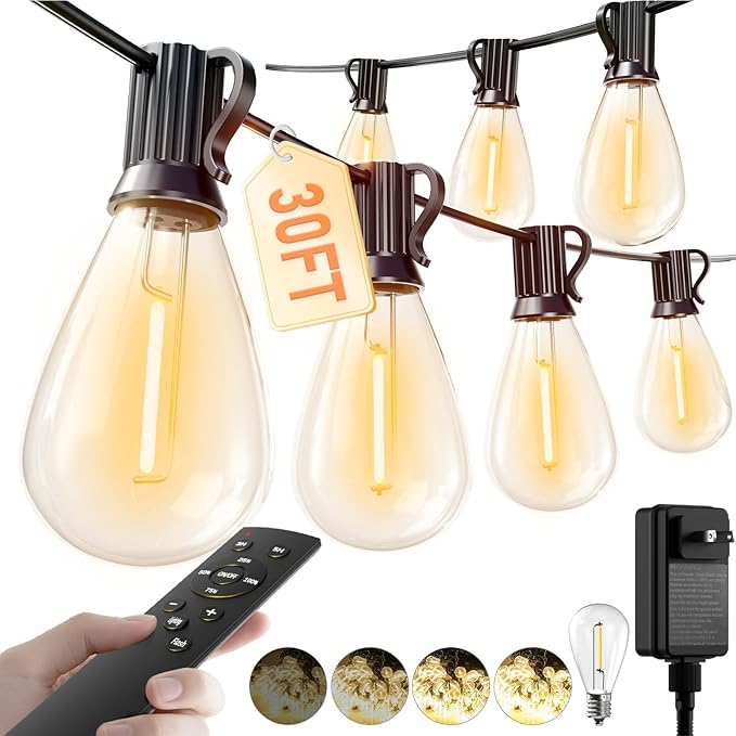 luckystyle 30FT LED Outdoor String Lights by luckystyle