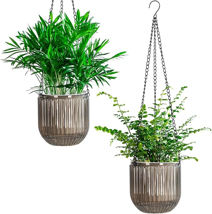Josteve 5.2 Inch 2 Pcs Self Watering Hanging Planter Indoor Plant Pots Drainage by Josteve