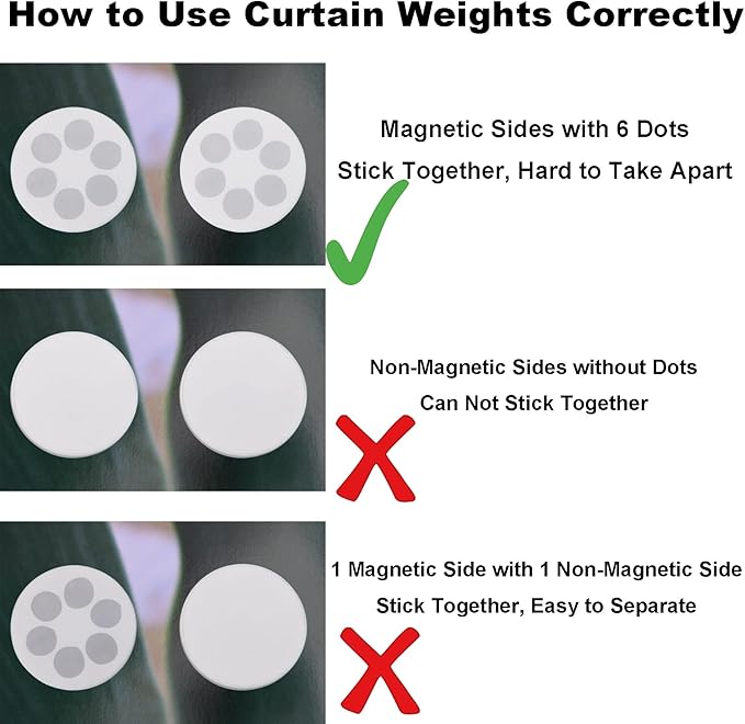Magnetic Shower Curtain Weights, Rubber Covered Heavy Duty Weights, Prevent - Image 2