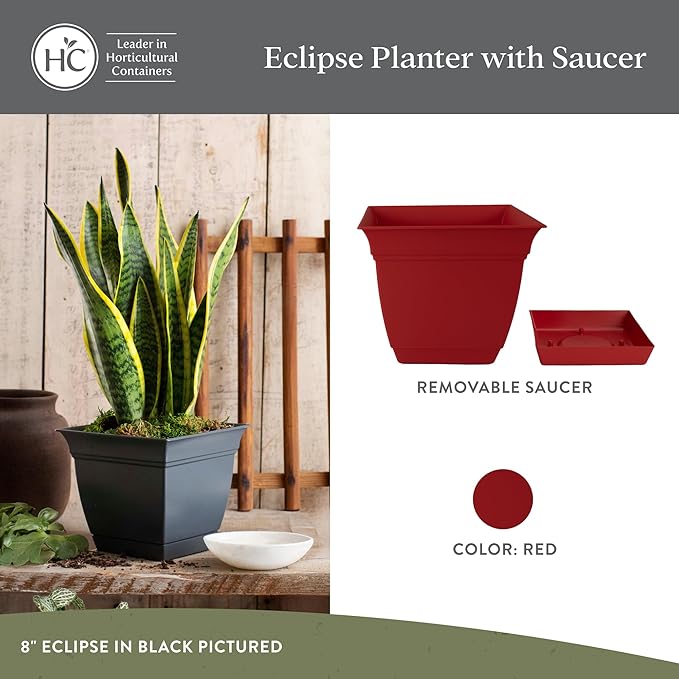 The HC Companies 6 Inch Eclipse Square Planter Pots - Image 2
