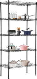 BestOffice | 5-Tier Wire Storage Shelves | 22x12x48 | Black | by BestOffice