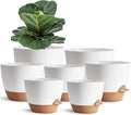 White Self Watering Pots with Drainage Planting Pot by SESUN-E