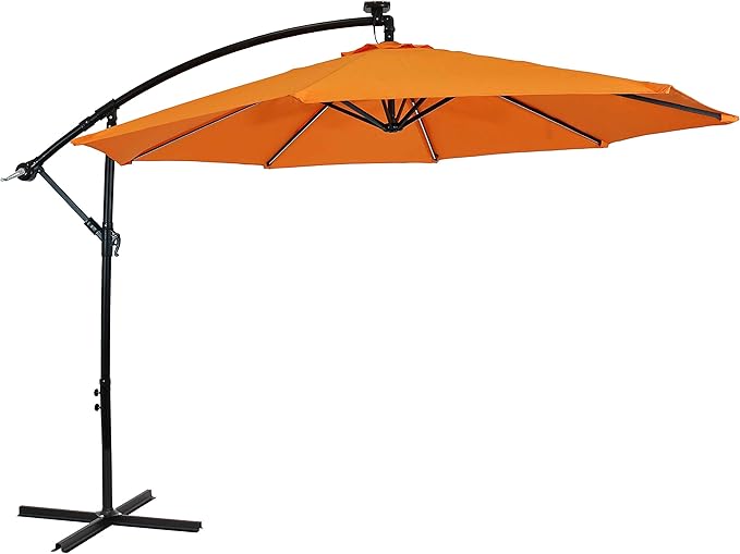 Sunnydaze 10' Solar Offset Patio Umbrella by SunnydazeDecor