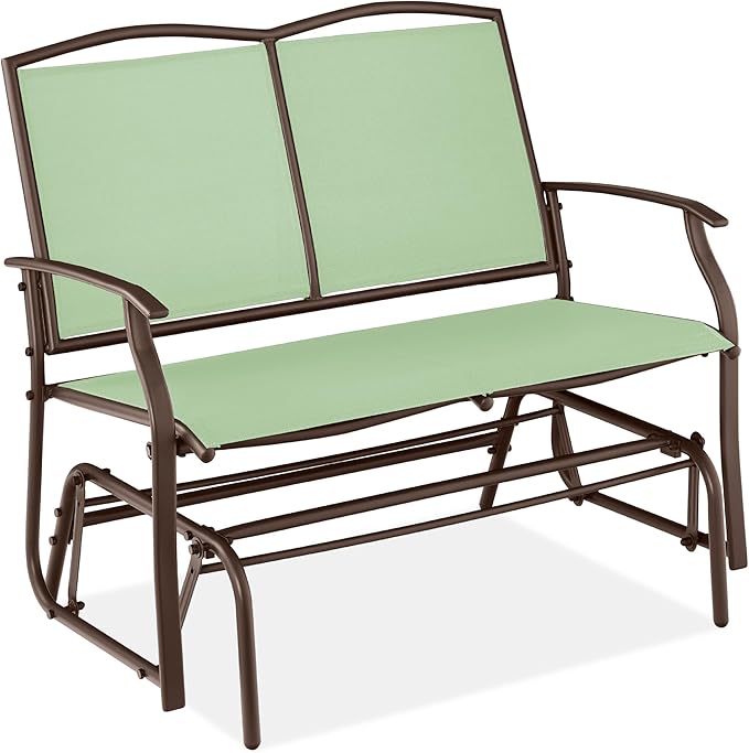 Best Choice Products 2-Person Outdoor Patio Swing Glider Steel Bench Loveseat by BestChoiceProducts