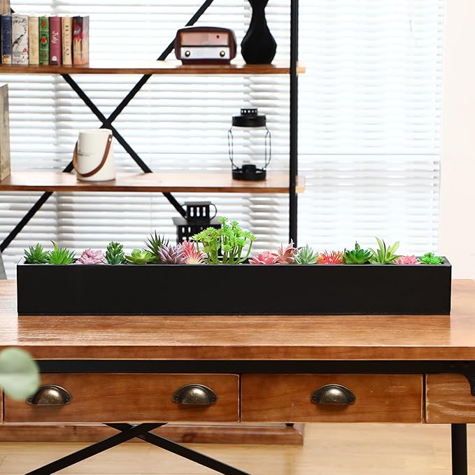 32 x 3.5 x 3.5 Inch Long Rectangular Planter Box Window Sill Plant Box Metal - Image 2