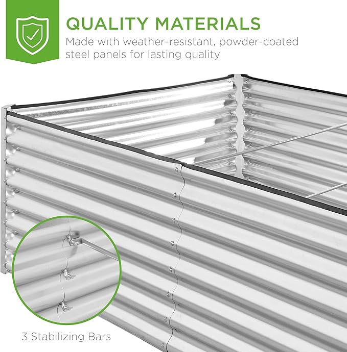 Best Choice Products 8x4x2ft Outdoor Metal Raised Garden Bed, Deep Root Planter - Image 7