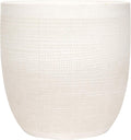 Creative Co-Op Large Matte White Embossed Stoneware Planter by CreativeCo-Op