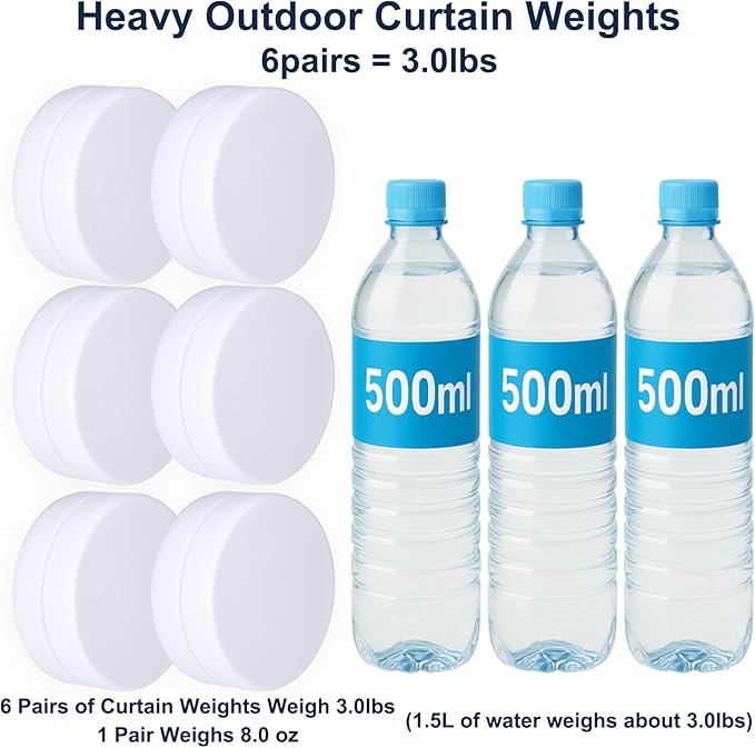 3LB Heavy Duty Outdoor Curtain Weights, Strong Magnetic Gazebo Curtain Weights - Image 2