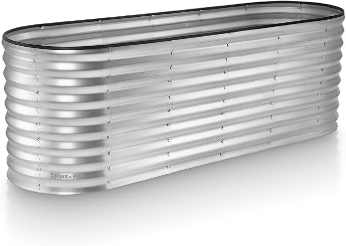 Plant & Plot Galvanized Raised Garden Beds Outdoor // 6×2×2 ft Planter Raised by PlantPlot